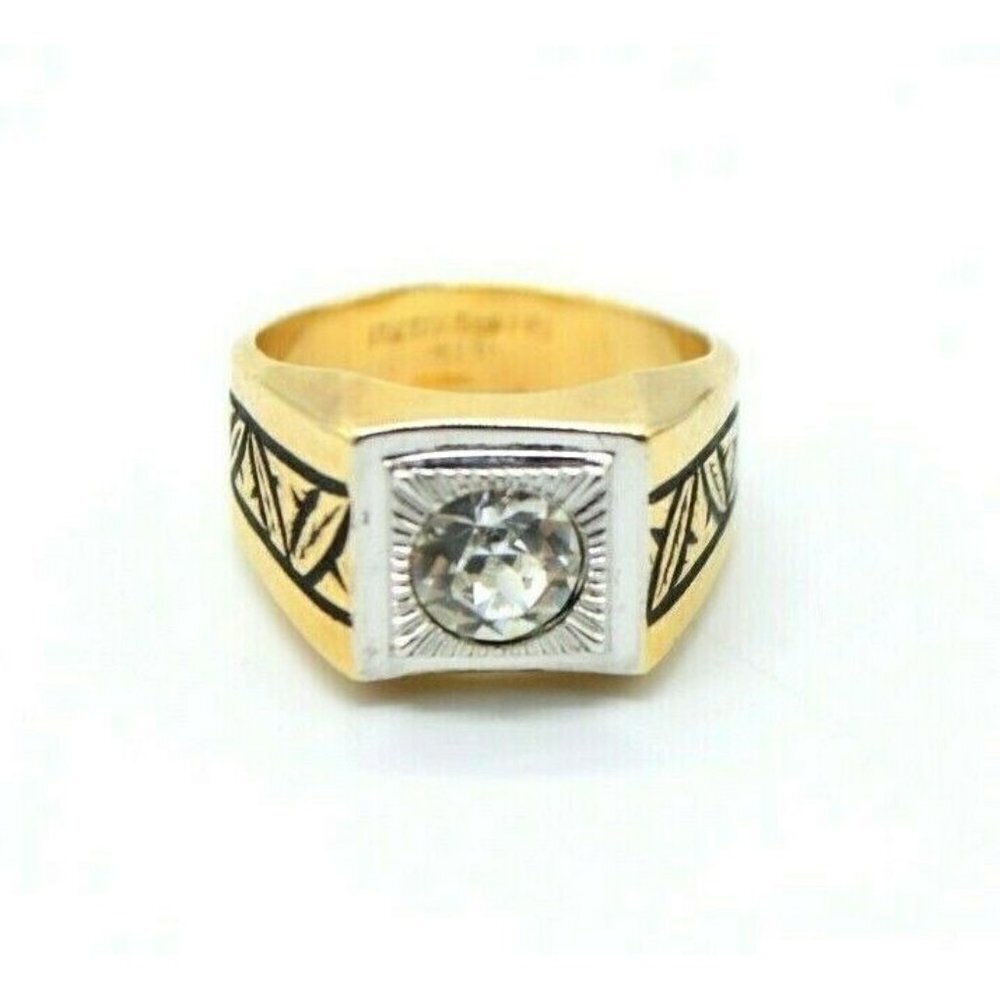 CLARK AND COOMBS 10K GF Men's Faux Diamond Clear R